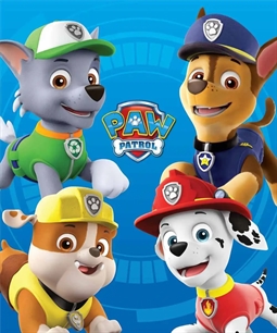 Børnetæppe - Paw Patrol - De fire hvalpevenner - 100x140 cm - Blødt fleece tæppe - Borg Living